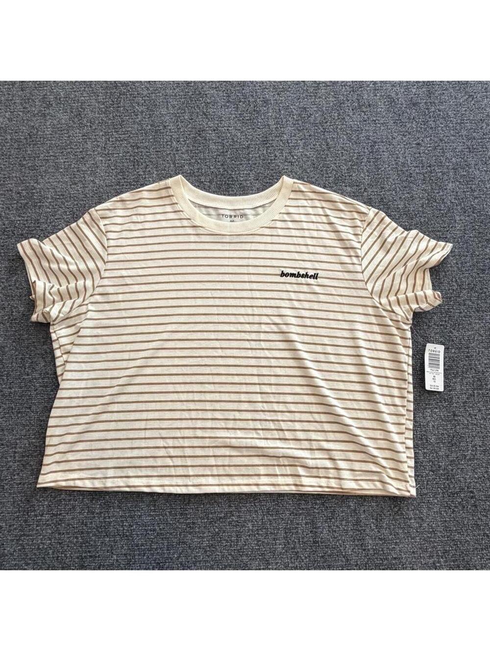 New with tags torrid stripe crop top bombshell size 00 (10/L)